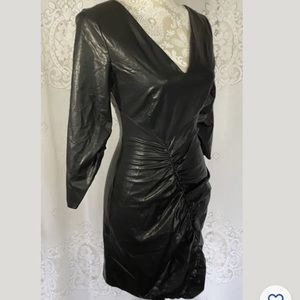 Zara Ruched Faux Leather Dress